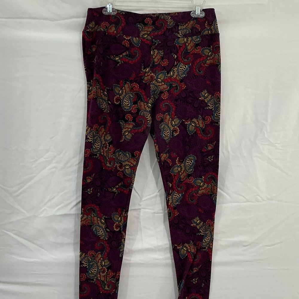 LuLaRoe Deep Purple Paisley Leggings